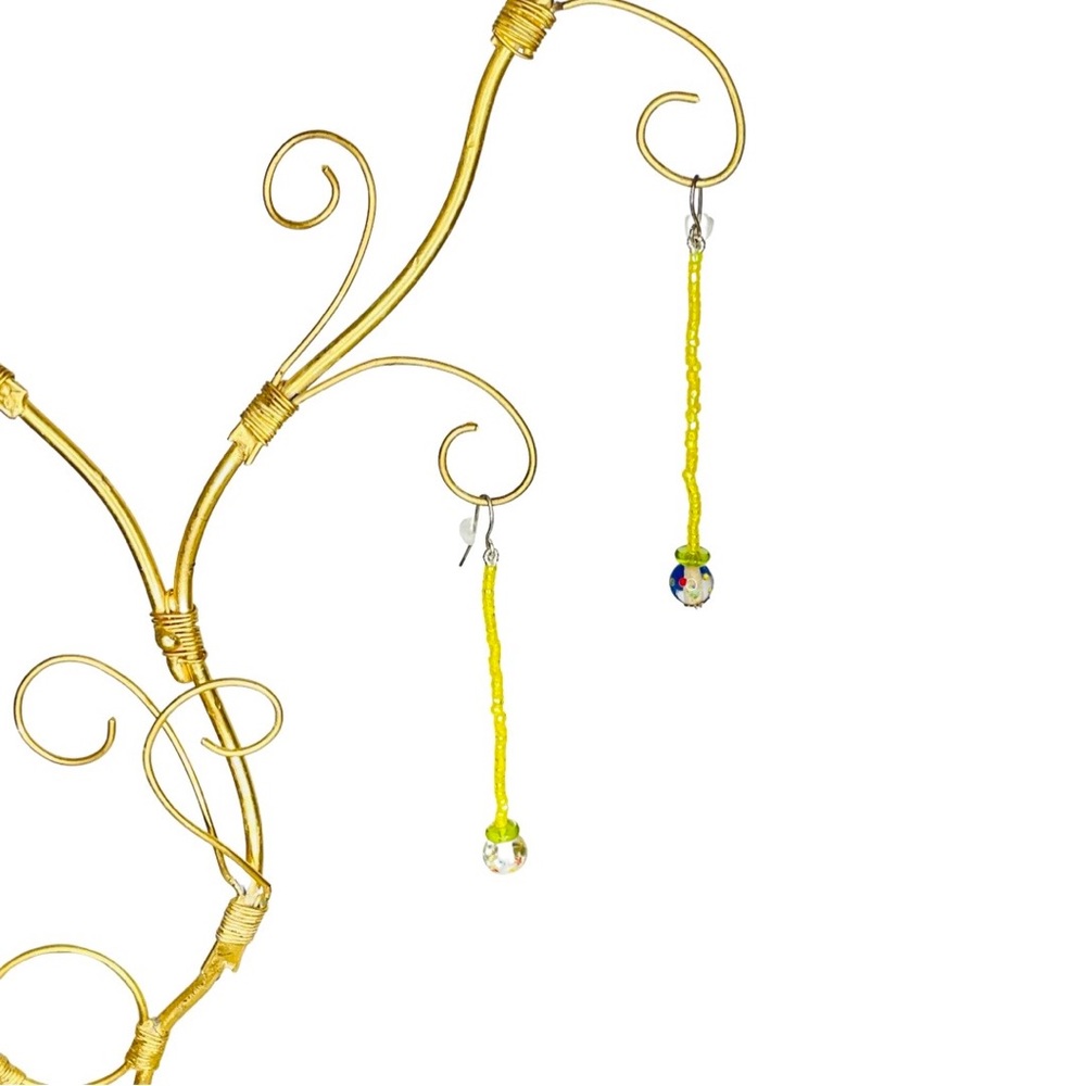 Custom Design - Chic Boutique Designs - "Sunshiny Day" Beaded Linear Earrings